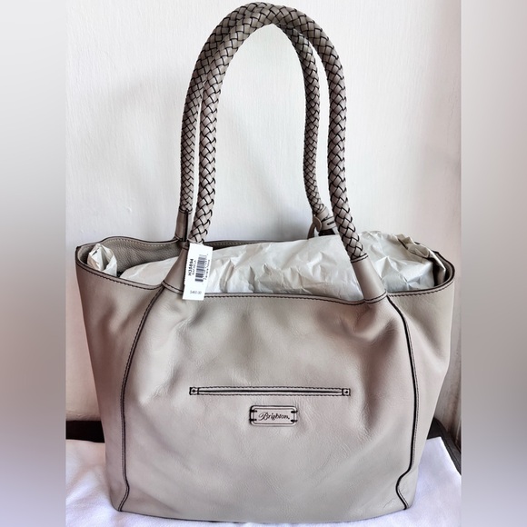 Brighton NWT Ferrara Nova Rafaela Beachwood Soft Leather Tote Boho Chic - Picture 2 of 16